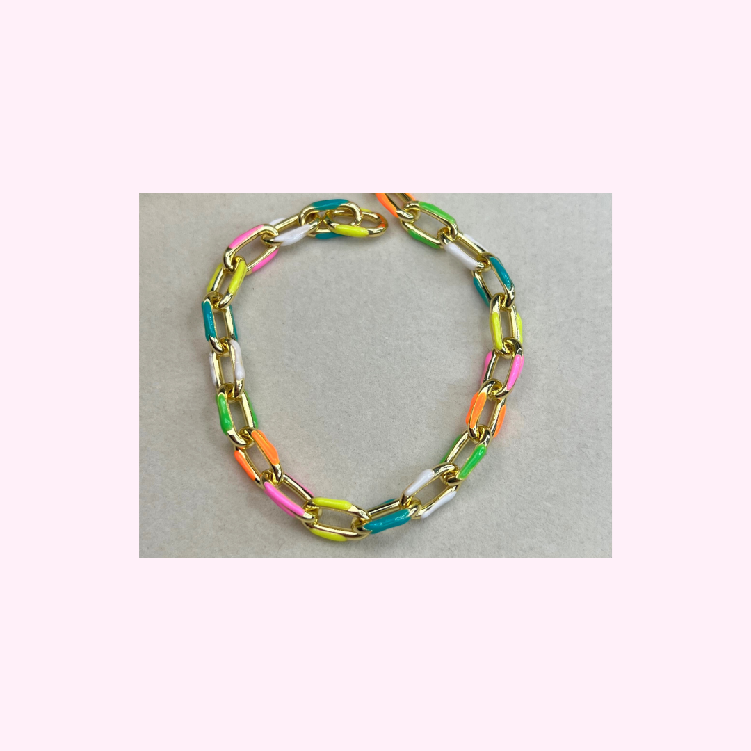 Large Multi-Color Enamel Bracelet