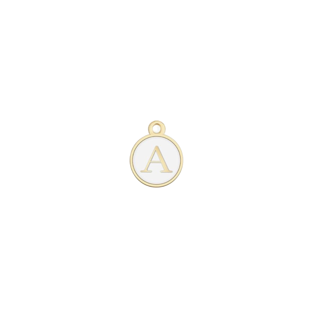 White Initial Charm