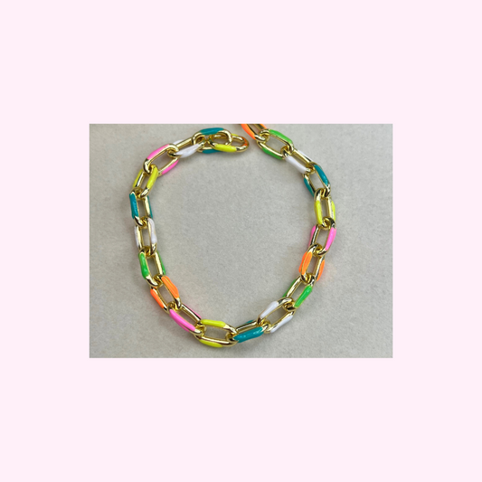 Large Multi-Color Enamel Bracelet