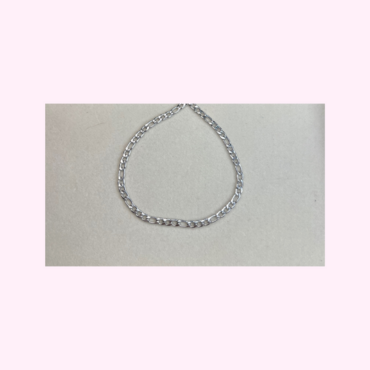 Silver Figaro Bracelet