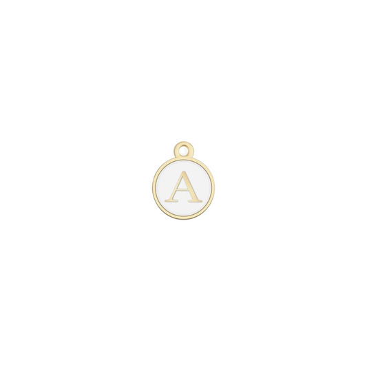 White Initial Charm