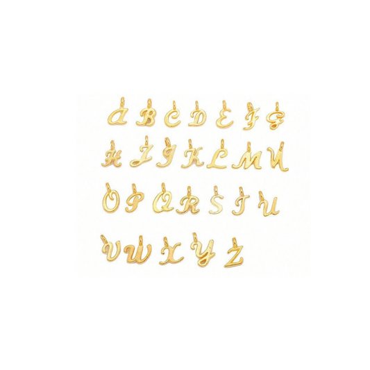 Gold Script Initial Charm