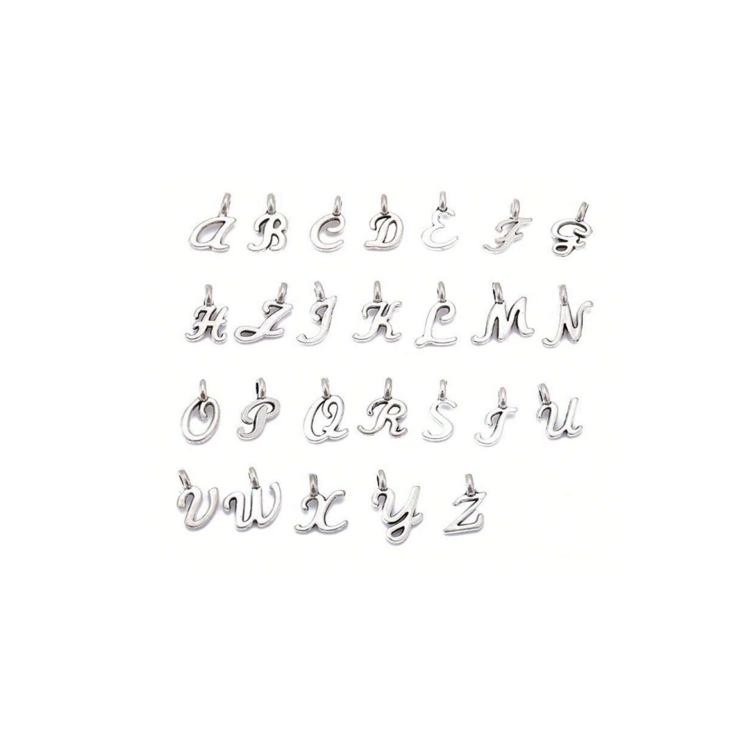 Silver Script Initial Charm
