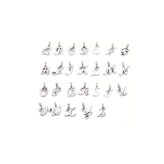 Silver Script Initial Charm