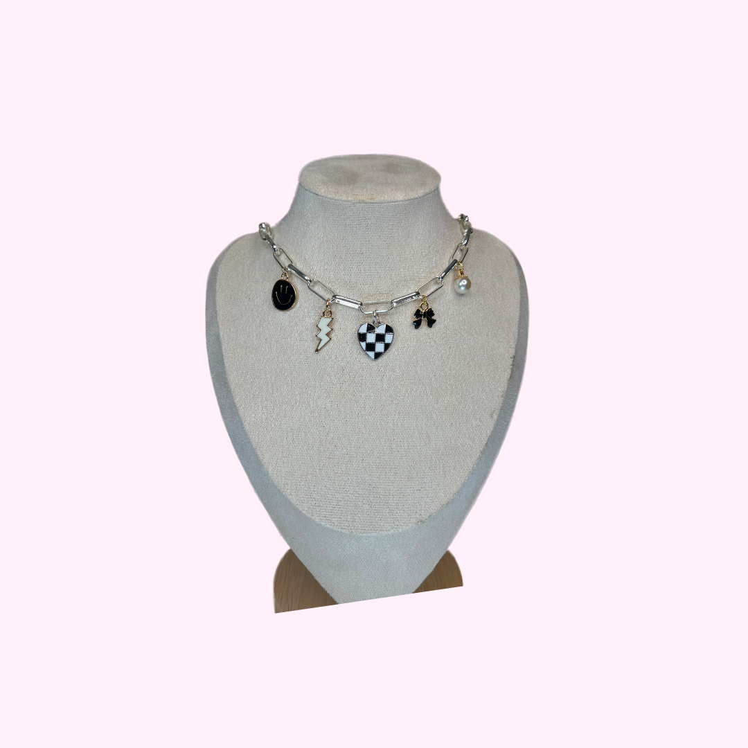 Checker Heart Charm