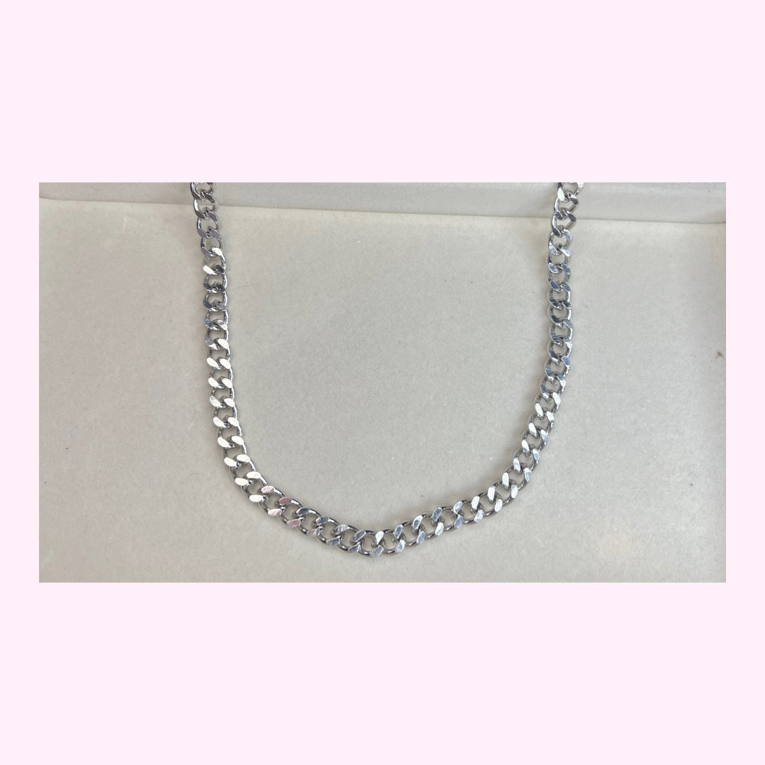 Chunky Silver Cuban Curb Necklace