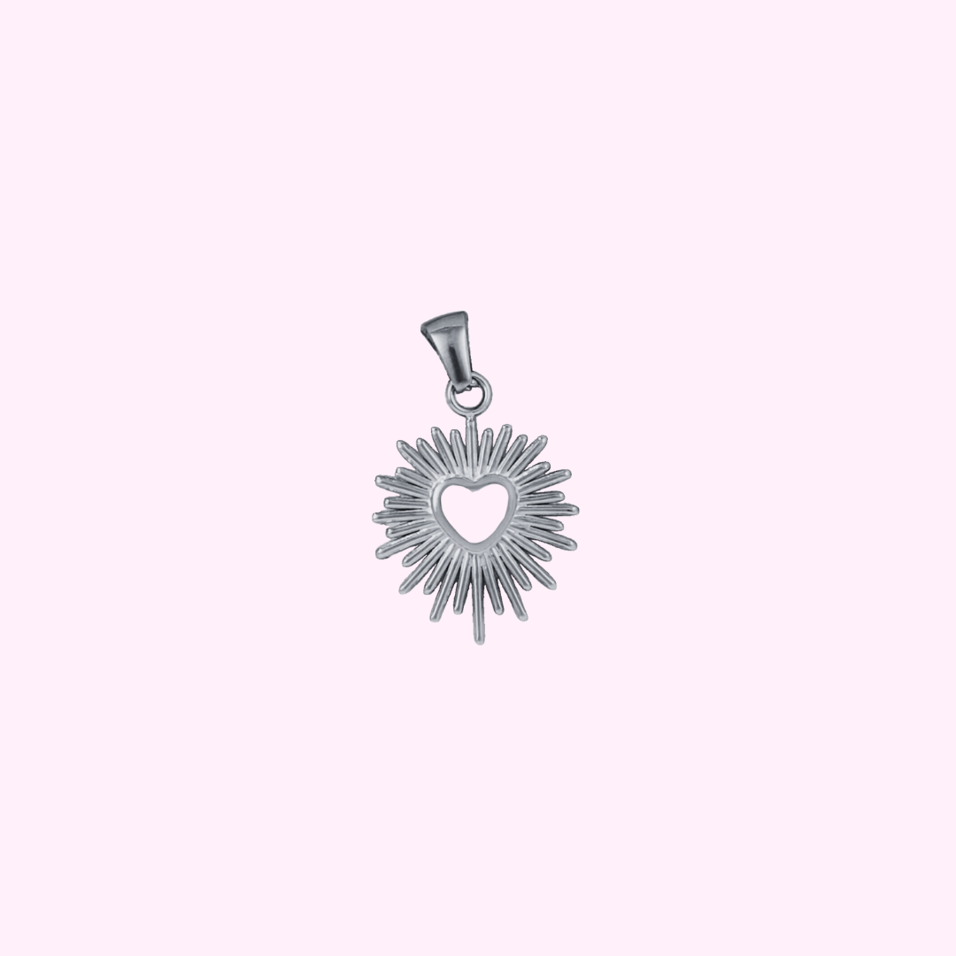 Sunburst Heart Charm