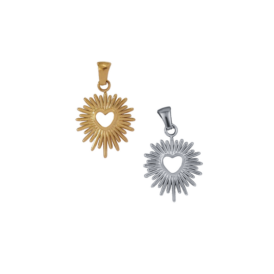 Sunburst Heart Charm